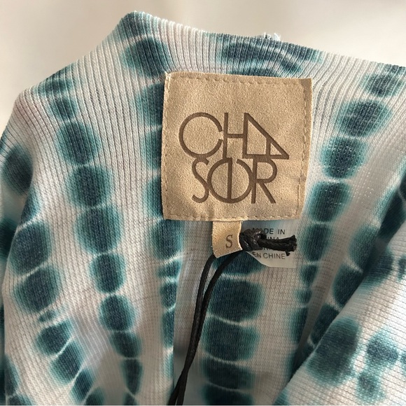 Chaser Vintage Ribbed Tie Dye Short sleeve Tee Shirt Size Small Green/White - Picture 5 of 7